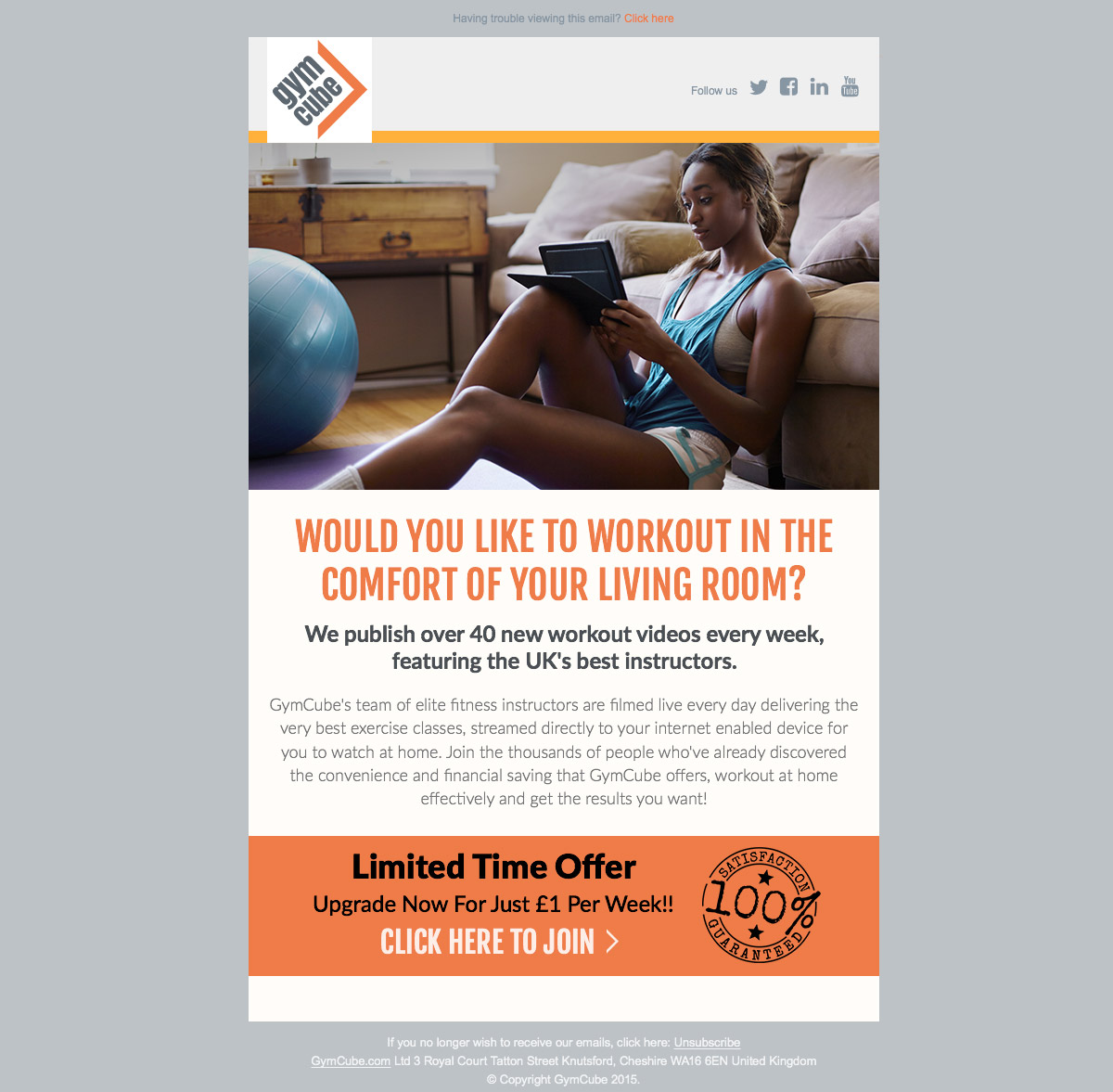 GymCube Email Template